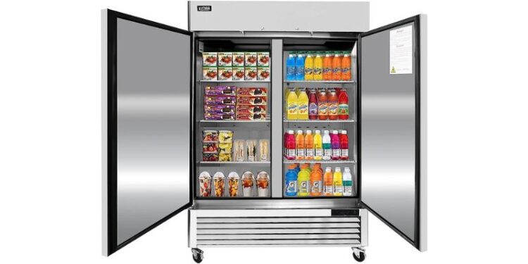 Are There Any Specific Temperature Control Features in a 4-door Commercial Display Fridge?